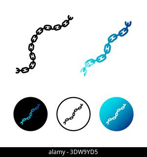 Abstract Chain Icon Illustration, can be used for business designs, presentation designs or any suitable designs. Stock Vector