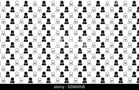 Black and White Businessman Seamless Pattern, can be used for business designs, presentation designs or any suitable designs. Stock Vector