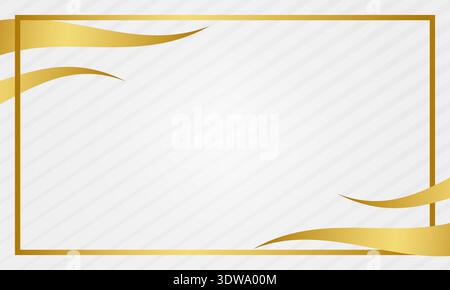Abstract White Gold Frame Background, can be used for business designs, presentation designs or any suitable designs. Stock Vector
