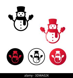 Abstract Christmas Snowman Icon Illustration, can be used for business designs, presentation designs or any suitable designs. Stock Vector