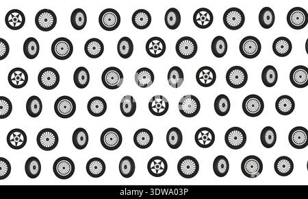 Abstract Wheel Seamless Pattern Flat Design, can be used for business designs, presentation designs or any suitable designs. Stock Vector