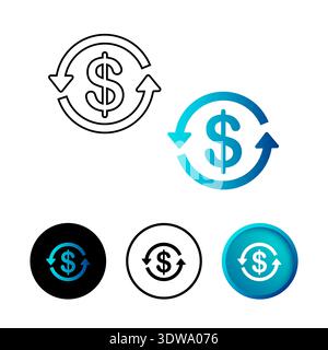 Abstract Cash Flow Icon Illustration, can be used for business designs, presentation designs or any suitable designs. Stock Vector