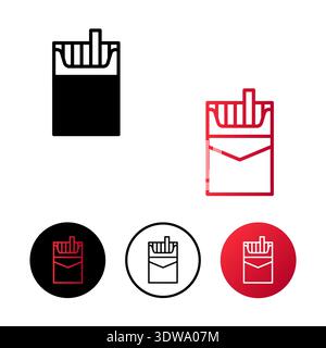Abstract Cigarette Pack Icon Illustration, can be used for business designs, presentation designs or any suitable designs. Stock Vector