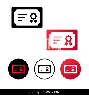 Abstract Certificate Icon Illustration, can be used for business designs, presentation designs or any suitable designs. Stock Vector