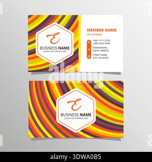 Beautiful Curved Colorful Lines Business Card Template, can be used for business designs, presentation designs or any suitable designs. Stock Vector