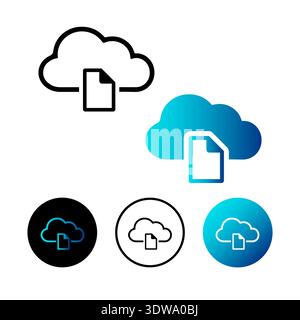 Abstract Cloud Data Icon Illustration, can be used for business designs, presentation designs or any suitable designs. Stock Vector
