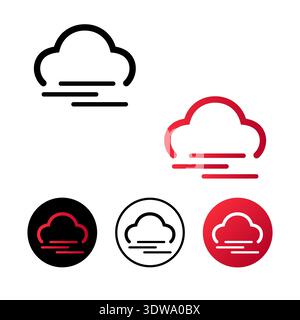 Abstract Cloud Fog Icon Illustration, can be used for business designs, presentation designs or any suitable designs. Stock Vector