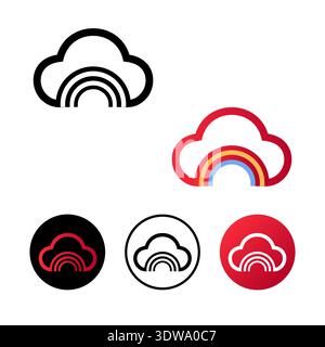 Abstract Cloud Rainbow Icon Illustration, can be used for business designs, presentation designs or any suitable designs. Stock Vector