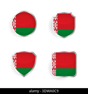 Belarus Country Badge and Label Collection, can be used for business designs, presentation designs or any suitable designs. Stock Vector