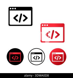 Abstract Coding Icon Illustration, can be used for business designs, presentation designs or any suitable designs. Stock Vector