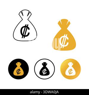 Abstract Colon Money Bag Icon, can be used for business designs, presentation designs or any suitable designs. Stock Vector