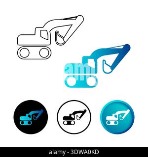 Abstract Construction Excavator Icon Illustration, can be used for business designs, presentation designs or any suitable designs. Stock Vector