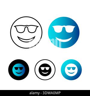 Abstract Cool Emotion Icon Illustration, can be used for business designs, presentation designs or any suitable designs. Stock Vector