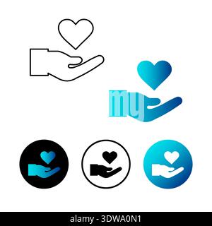 Abstract Charity Donation Hand Icon Illustration, can be used for business designs, presentation designs or any suitable designs. Stock Vector