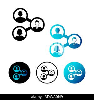 Abstract Connected People Icon Illustration, can be used for business designs, presentation designs or any suitable designs. Stock Vector