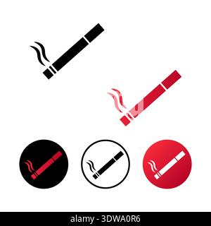 Abstract Cigarette Smoking Icon Illustration, can be used for business designs, presentation designs or any suitable designs. Stock Vector