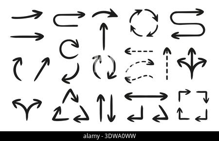 Hand Drawn Arrow Collection, can be used for business designs, presentation designs or any suitable designs. Stock Vector