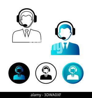 Abstract Customer Support Icon Illustration, can be used for business designs, presentation designs or any suitable designs. Stock Vector
