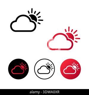 Abstract Day Cloudy Icon Illustration, can be used for business designs, presentation designs or any suitable designs. Stock Vector