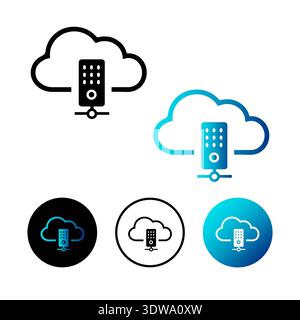 Abstract Cloud Server Icon Illustration, can be used for business designs, presentation designs or any suitable designs. Stock Vector