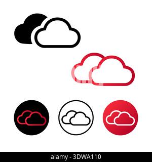 Abstract Cloudy Fog Icon Illustration, can be used for business designs, presentation designs or any suitable designs. Stock Vector