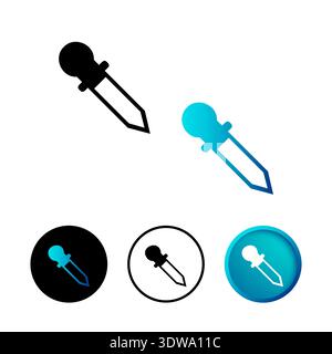 Abstract Color Dropper Icon Illustration, can be used for business designs, presentation designs or any suitable designs. Stock Vector
