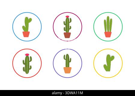 Beautiful Cactus Icon Set, can be used for business designs, presentation designs or any suitable designs. Stock Vector