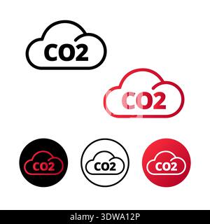 Abstract CO2 Icon Illustration, can be used for business designs, presentation designs or any suitable designs. Stock Vector