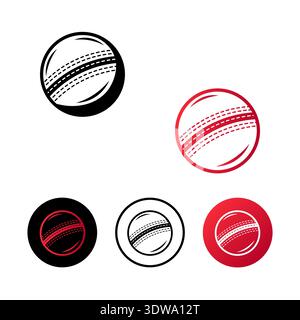 Abstract Cricket Ball Icon Illustration, can be used for business designs, presentation designs or any suitable designs. Stock Vector