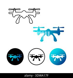 Abstract Drone Icon Illustration, can be used for business designs, presentation designs or any suitable designs. Stock Vector
