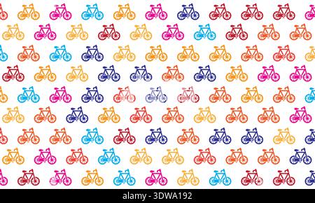 Colorful Bicycle Seamless Pattern Background, can be used for business designs, presentation designs or any suitable designs. Stock Vector