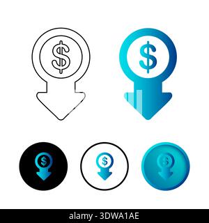 Abstract Cost Reduction Icon Illustration, can be used for business designs, presentation designs or any suitable designs. Stock Vector