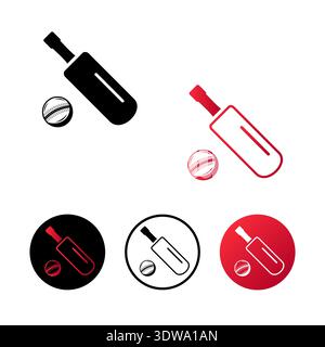 Abstract Cricket Icon Illustration, can be used for business designs, presentation designs or any suitable designs. Stock Vector