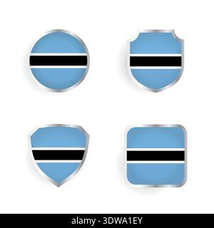 Botswana Country Badge and Label Collection, can be used for business designs, presentation designs or any suitable designs. Stock Vector