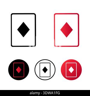 Abstract Diamond Playing Card Icon Illustration, can be used for business designs, presentation designs or any suitable designs. Stock Vector