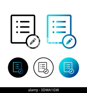 Abstract Edit List Icon Illustration, can be used for business designs, presentation designs or any suitable designs. Stock Vector