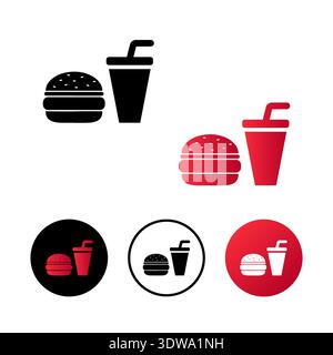 Abstract Fast Food Icon Illustration, can be used for business designs, presentation designs or any suitable designs. Stock Vector
