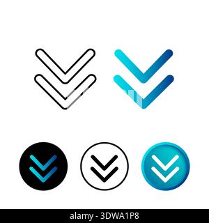 Abstract Double Arrow Icon Illustration, can be used for business designs, presentation designs or any suitable designs. Stock Vector