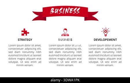 Business Icons With Texts, can be used for business designs, presentation designs or any suitable designs. Stock Vector