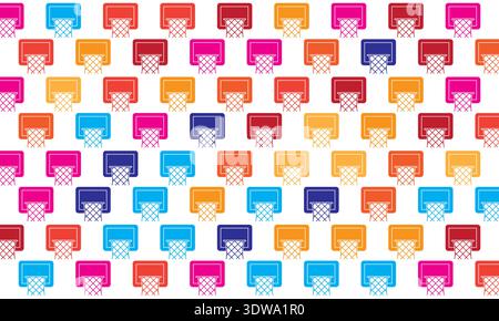 Colorful Basketball Seamless Pattern Background, can be used for business designs, presentation designs or any suitable designs. Stock Vector