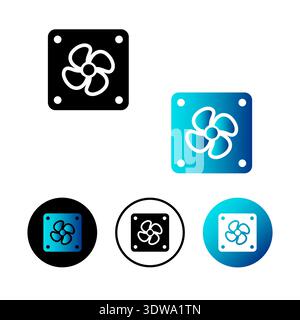 Abstract Cpu Fan Icon Illustration, can be used for business designs, presentation designs or any suitable designs. Stock Vector