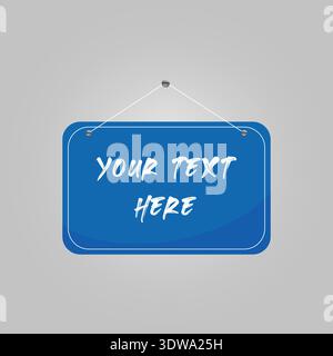 Blue Hanging Sign Promotion, can be used for business designs, presentation designs or any suitable designs. Stock Vector
