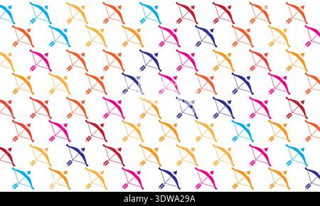 Colorful Bow and Arrow Seamless Pattern Background, can be used for business designs, presentation designs or any suitable designs. Stock Vector