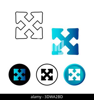 Abstract Expand Arrow Icon Illustration, can be used for business designs, presentation designs or any suitable designs. Stock Vector