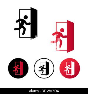 Abstract Emergency Exit Icon Illustration, can be used for business designs, presentation designs or any suitable designs. Stock Vector