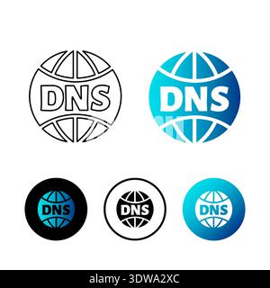 Abstract DNS Icon Illustration, can be used for business designs, presentation designs or any suitable designs. Stock Vector