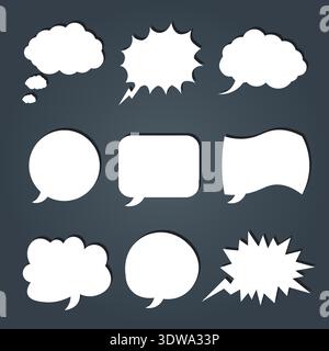 Blank Empty Speech Bubble Pack, can be used for business designs, presentation designs or any suitable designs. Stock Vector