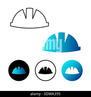 Abstract Hard Hat Icon Illustration, can be used for business designs, presentation designs or any suitable designs. Stock Vector