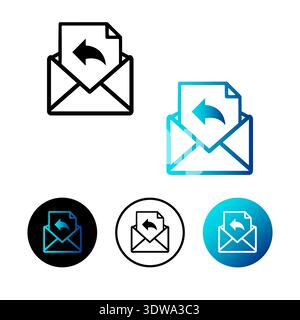 Abstract Email Reply Icon Illustration, can be used for business designs, presentation designs or any suitable designs. Stock Vector