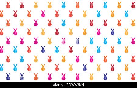 Colorful Medal Seamless Pattern Background, can be used for business designs, presentation designs or any suitable designs. Stock Vector